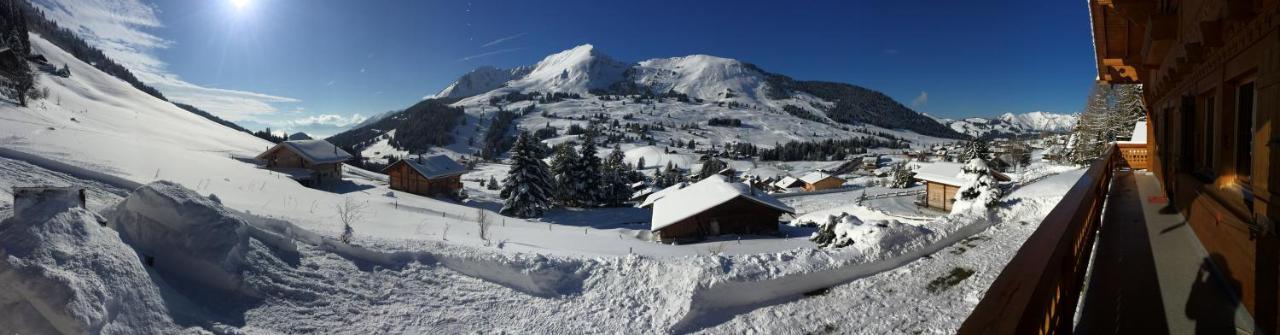 Ferienwohnung Chalet Bois Soleil Les Mosses Exterior foto